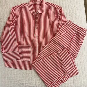 Lake Red and White Striped Pajama Set